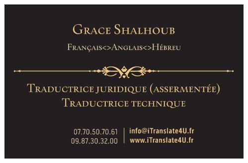 Grace SHALHOUB - iTranslate4U - Traductrice juridique et technique